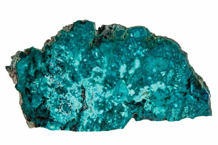 Vibrant Chrysocolla and Shattuckite Slab - Mexico #337039